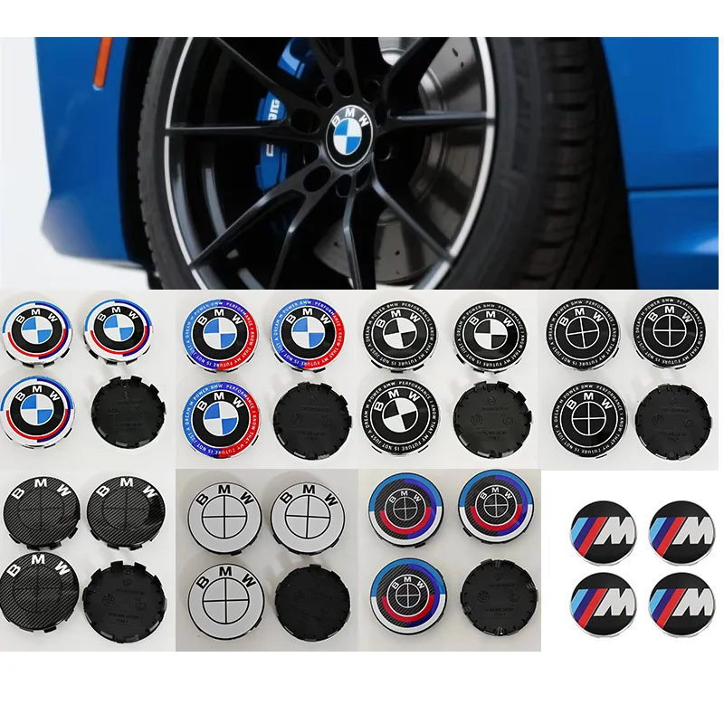 

4 PCS 56mm 68mm BMW 50th Anniversary E90 E60 F10 F20 G20 G30 E53 E85 E70 Car Wheel Hub Center Cover Car Sticker Accessories