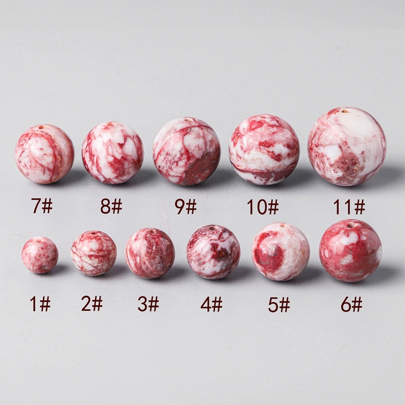 Wholesale natural cinnabar loose beads raw ore chicken blood stone Buddha round beads hand string DIY accessories bracelet acces