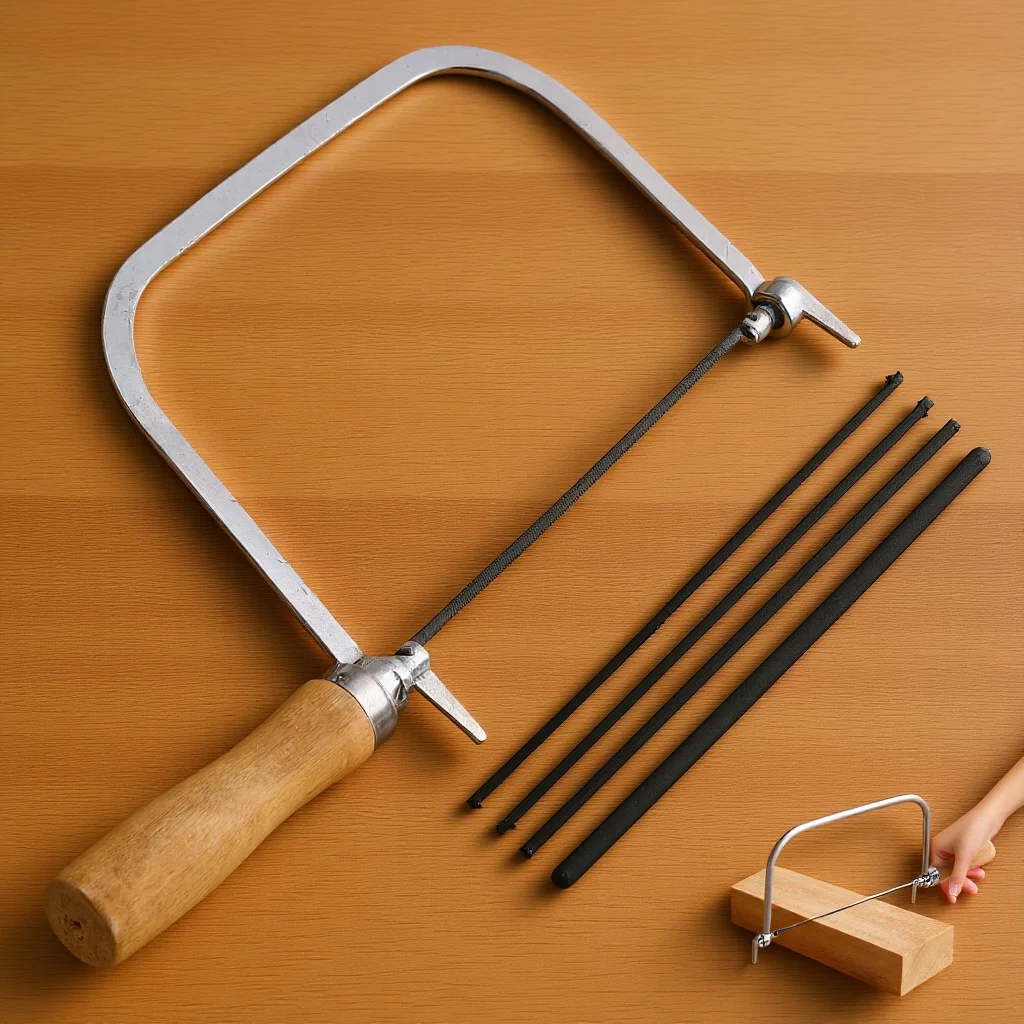 

Yardenfun 1 Set Japanese Pull Saw Engraving Scroll Bow Hand Saw for Woodworking Coping Tool Portable Table