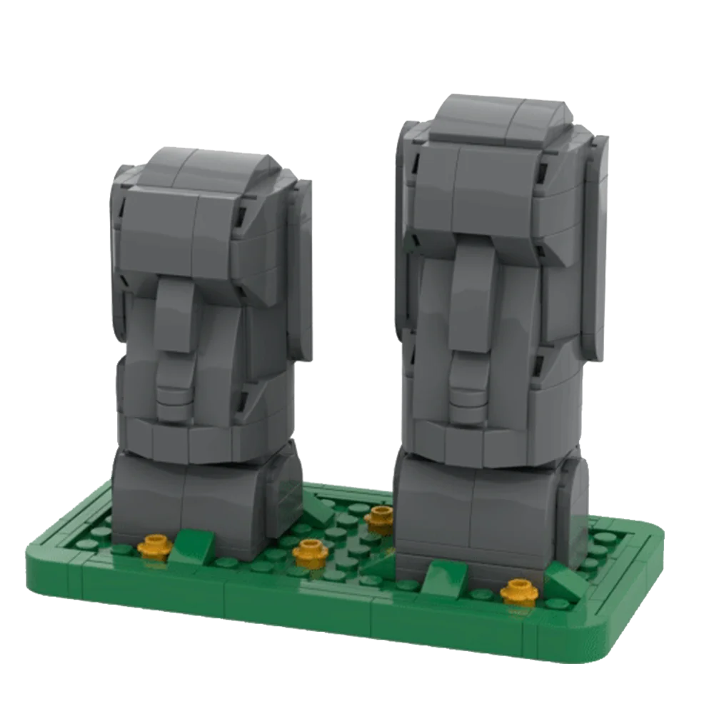 MOC Statua Wyspy Wielkanocnej Model Moai Bricks Moai Landmark World Famous Architecture Building Block Kids Toy Birthday Gift