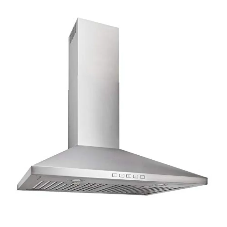 

30inch WallMount Convertible ChimneyStyle Pyramidal Range Hood with 3Speed Exhaust Fan and Light for Kitchen Ventilation Stainl