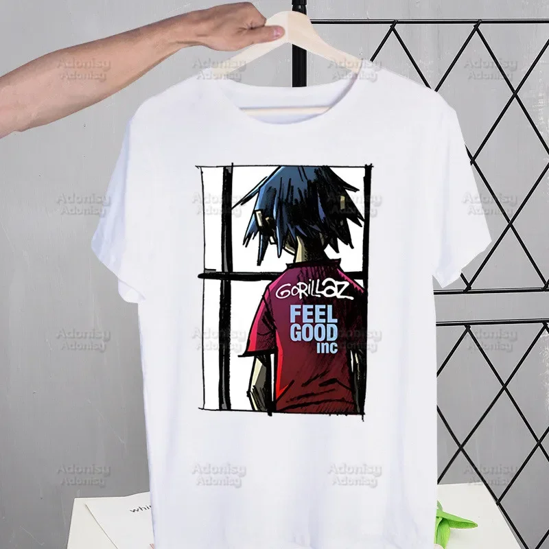 

Gorillaz современная музыкальная группа мультфильм мужская футболка милая рубашка с принтом мужская модная футболка для мужчин повседневные топы с коротким рукавом