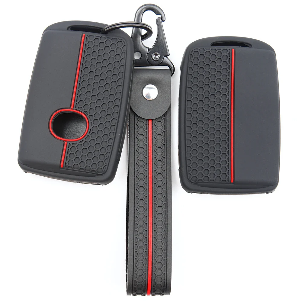 For Mazda 3 6 CX 30 MX 30 CX 5 CX 8 CX 9 MX 5 Silicone Car Key Fob Cover Swivel Clip Strap Scratch Resistant Easy Install