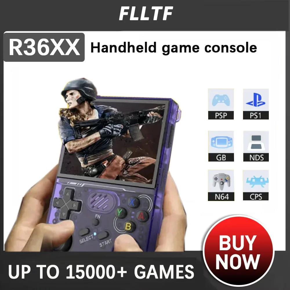 128gb-r36xx-35インチipsスクリーン-新型アップグレード-レトロ携帯ゲーム機-wifiオンライン対戦機能搭載、最高の贈り物、128gb-64gb