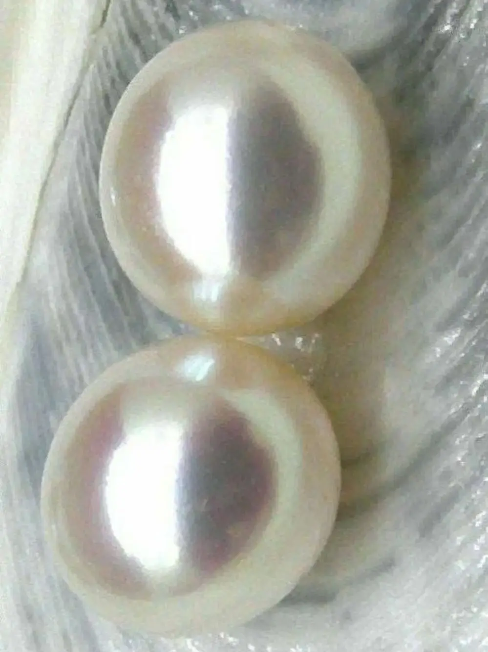 AAA Natural Top 9.5*11 Mm Oval Loose White AKOYA Dorp Half Drilled Pair Pearl