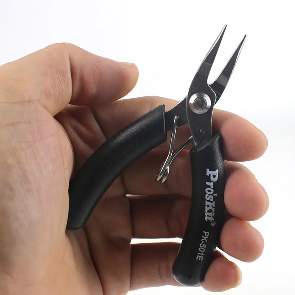 Stainless Steel Mini Needle-nose Pliers Pro\'sKit 1PK-501E Anti-corrosion Long Nose Plier Pinzas Precision Multiherramienta