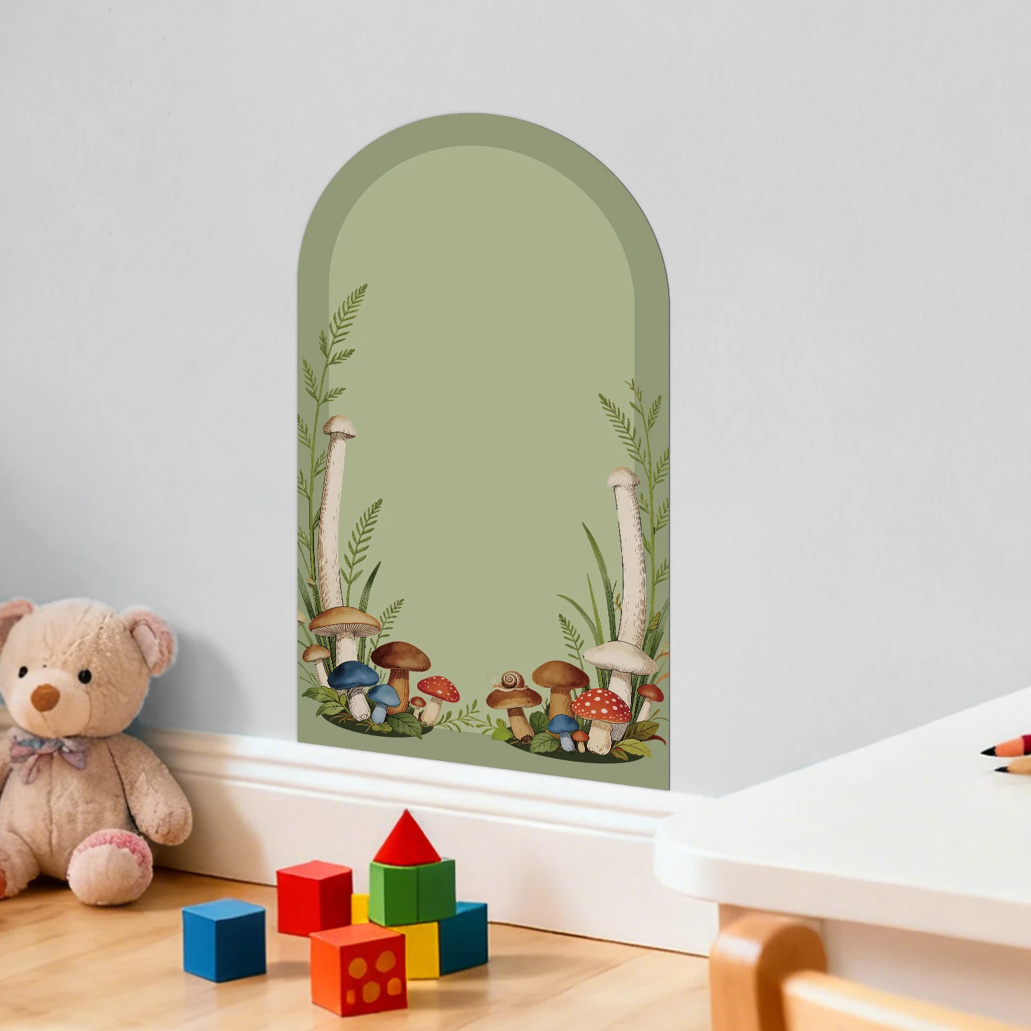 Arched Floral Magnetic Whiteboard Sticker, Easy Wipe Self-Adhesive Dry Erase Sheet for Wall view 5