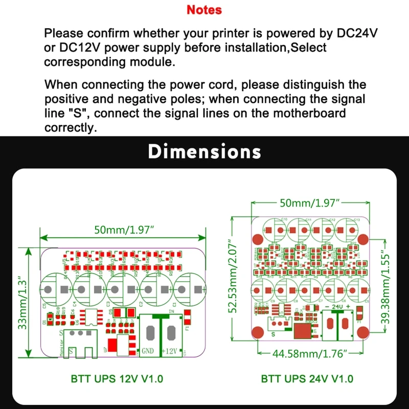 BTT UPS 24V V1.0 모듈 SKR V1.3 DIP 3D 프린터 보드 Ender3 CR10 MINI 용 전원 끄기 이력서 인쇄 모듈 센서