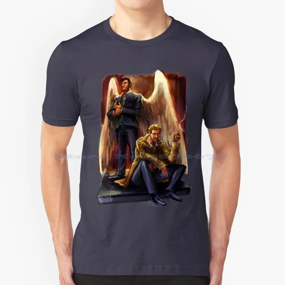 Camiseta 100% de algodón de Lucifer y John stantine, camisa de John stantine, Lucifer, Morningstar, Fanart, Crisis On Infinite