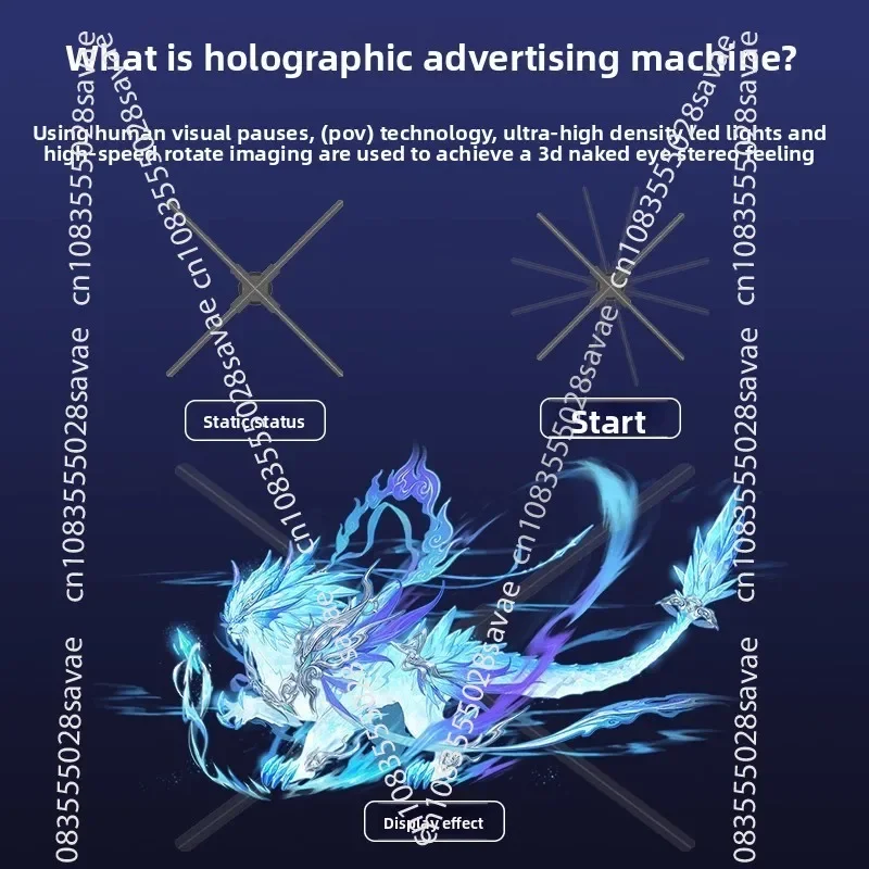 Naked Eye 3d Fan Holographic Projector Aerial Imaging Stereoscopic Advertising Machine