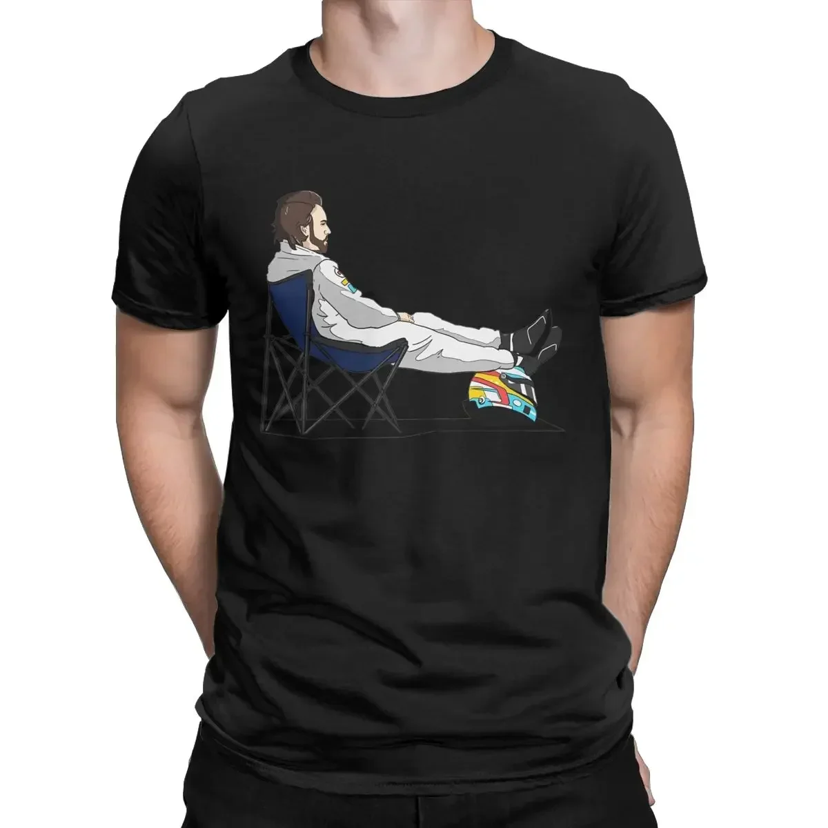 Fernando Alonso 14 Racing Spain Men's Retro Round Neck Short-Sleeved T-Shirt, Available in All Sizes