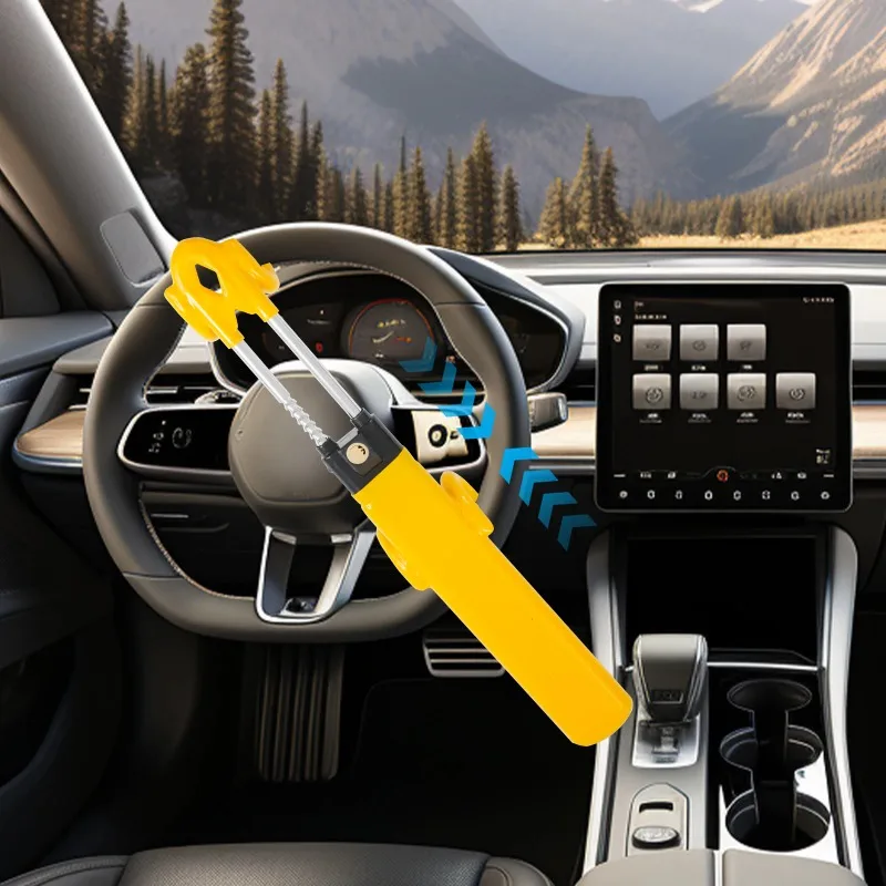 

Универсальный выдвижной замок на руль автомобиля (Т-образный), 47-64 см, усиленный, противоугонное устройство для защиты автомобиля, инструмент безопасности