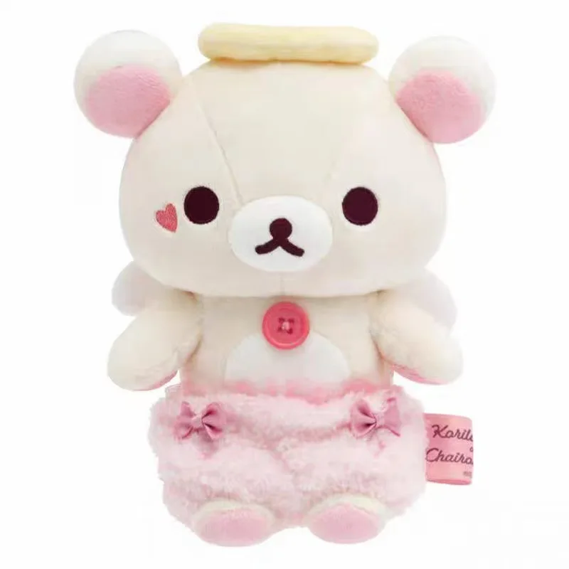 Rilakkuma Cute Angel Devil Plush Keychain Cotton Teddy Bear Bag Pendant Kawaii Relax kuma Stuffed Accessories For BIrthday Gift