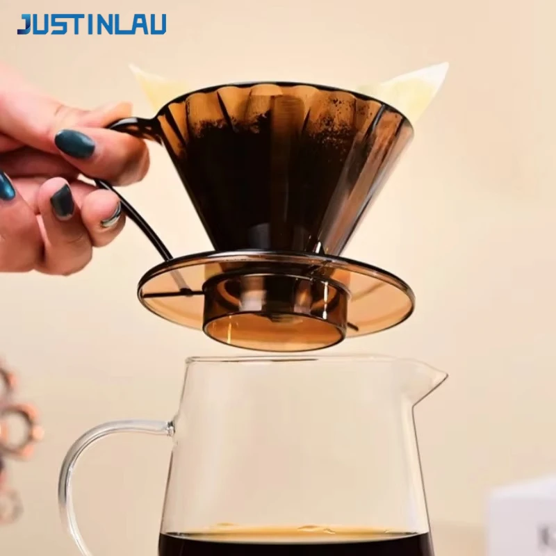 JUSTINLAU Coffee Dripper Set Coffee Filter Funnel Petal Shaped Coffee Dripper Coffee Pot Filter Espresso Accessory Barista Tools