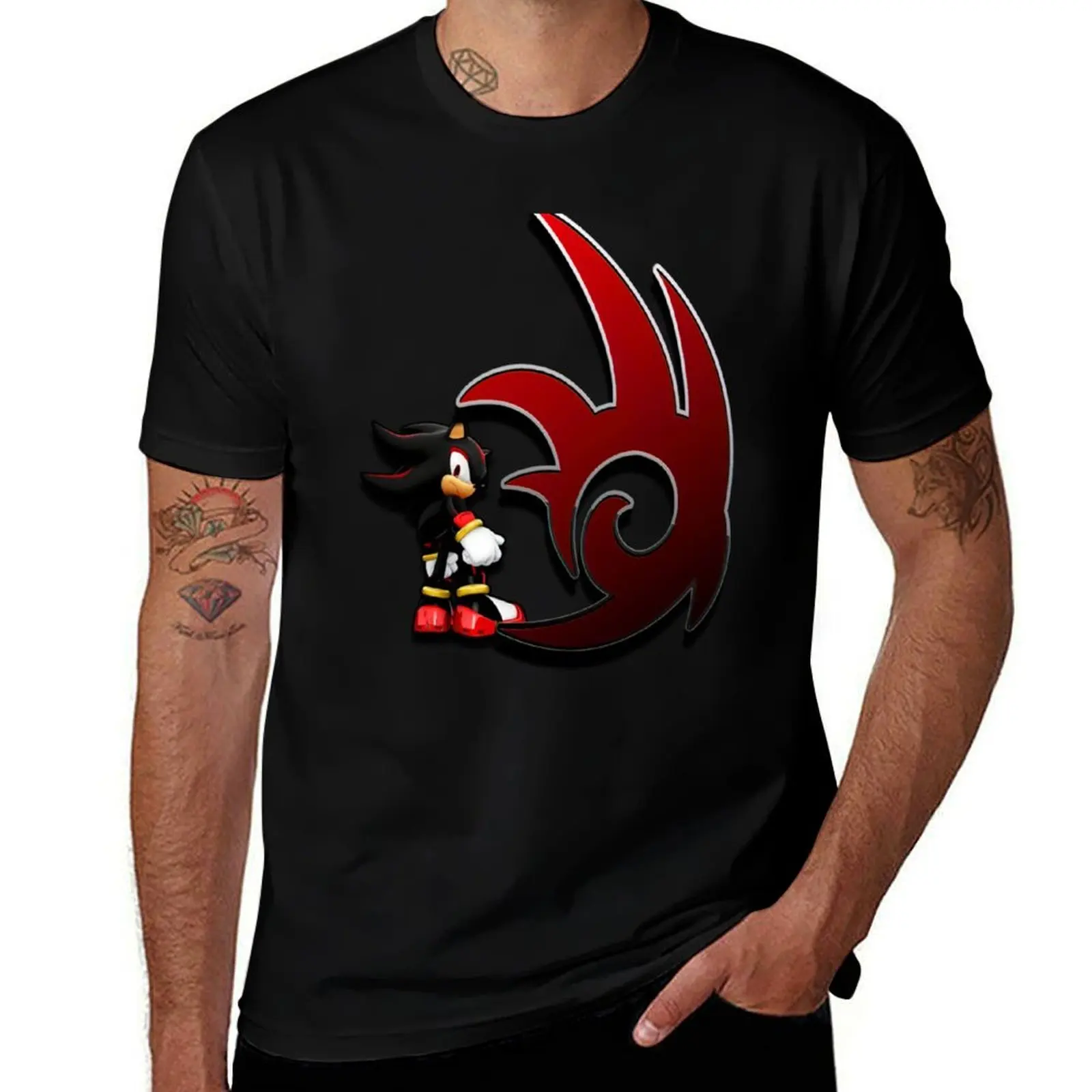 Shadow T-Shirt Casual Loose Short Sleeve Tee for Men