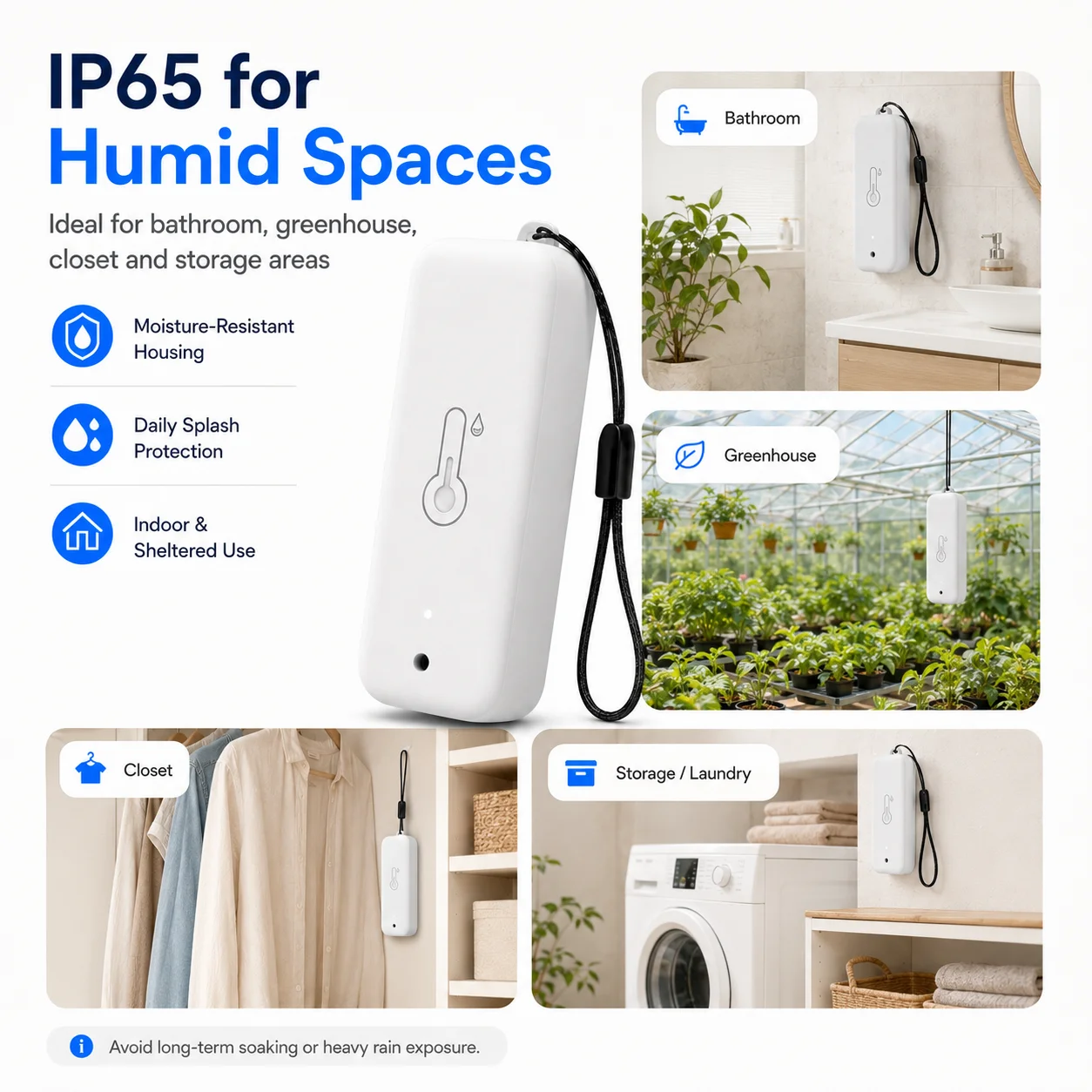 Tuya Zigbee 3.0  Temperature Humidity Sensor Smart Thermometer Hygrometer for Bathroom Greenhouse Closet Hub Required