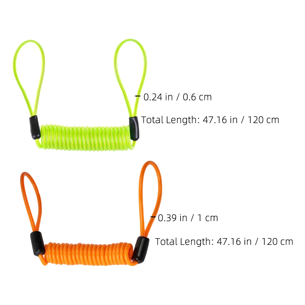 

2 Pcs Extended Spring Wire Rope Lock Motorcycle Disc Brake for Scooter Heavy Duty Bike Cable Disk Adjustable
