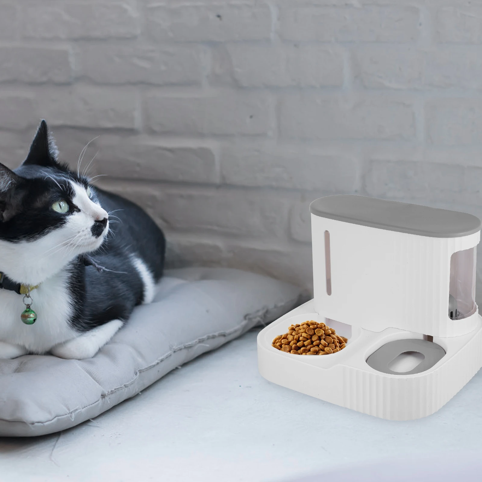 

Automatic Pet Feeder And Water Dispenser For Cats And Small Dogs, HIPS And PET Material, Healthy Feeding Bowl
