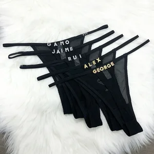 Personalisierte Kristallname Texte für Frauen, sexy Unterwäsche, Erotikhips mit G-String, personalisiert im Inneren, Freundin, heiße Frau, heiße Frau 12 Hauptverkäufe Hotwife Höschen - №8