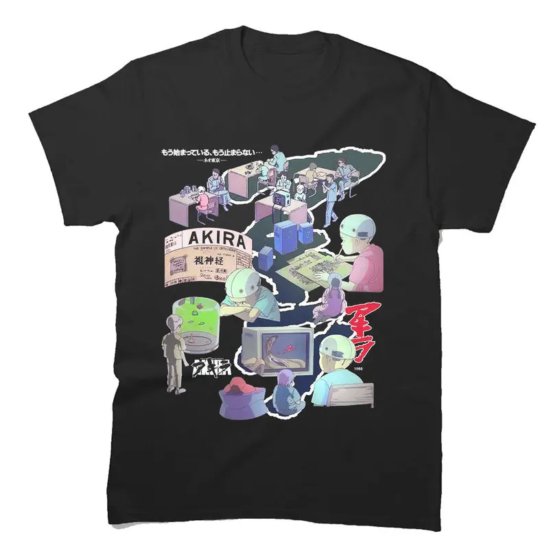 Akira Cyberpunk City Explosion Gift T‑Shirt Katsuhiro Otomo Retro Manga Shotaro Kaneda Neo‑Tokyo Anime Print Short Sleeve Tops