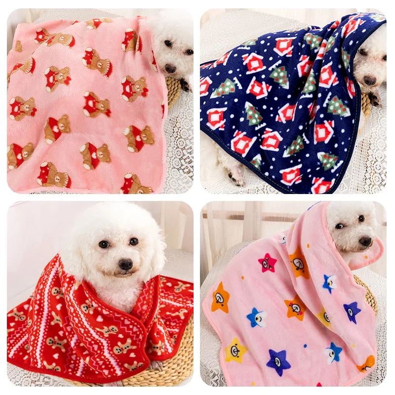 Soft Fluffy Pet Blanket Winter Warm Dog Blanket Cute Pet Bed Sheet Warm and Comfortable Cat and Dog Cushion Blanket Pet Supplies