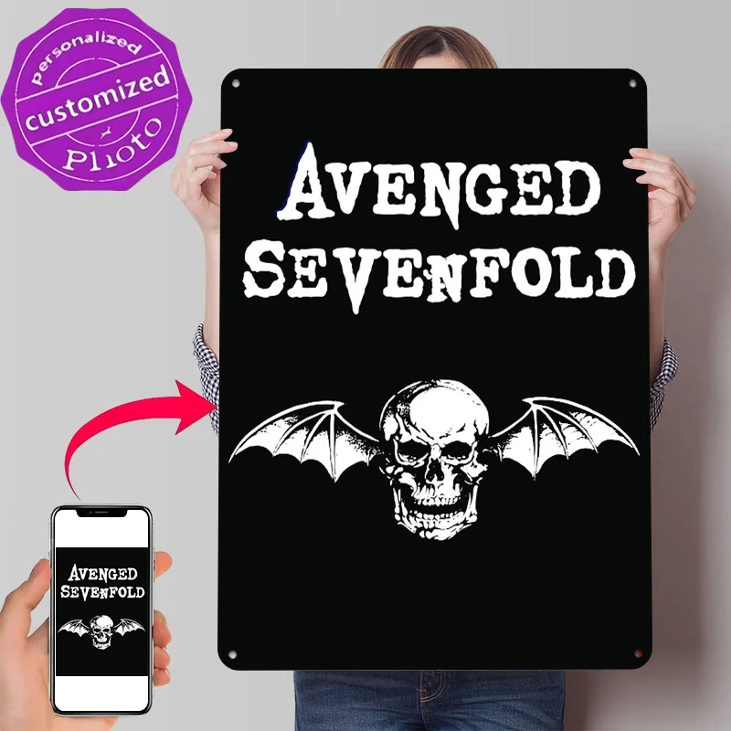 Avenged Sevenfold Poster Retro 3D Printed Metal Signs Customized Wall Hanging Gift for House Living Room Decorations Wand Deko