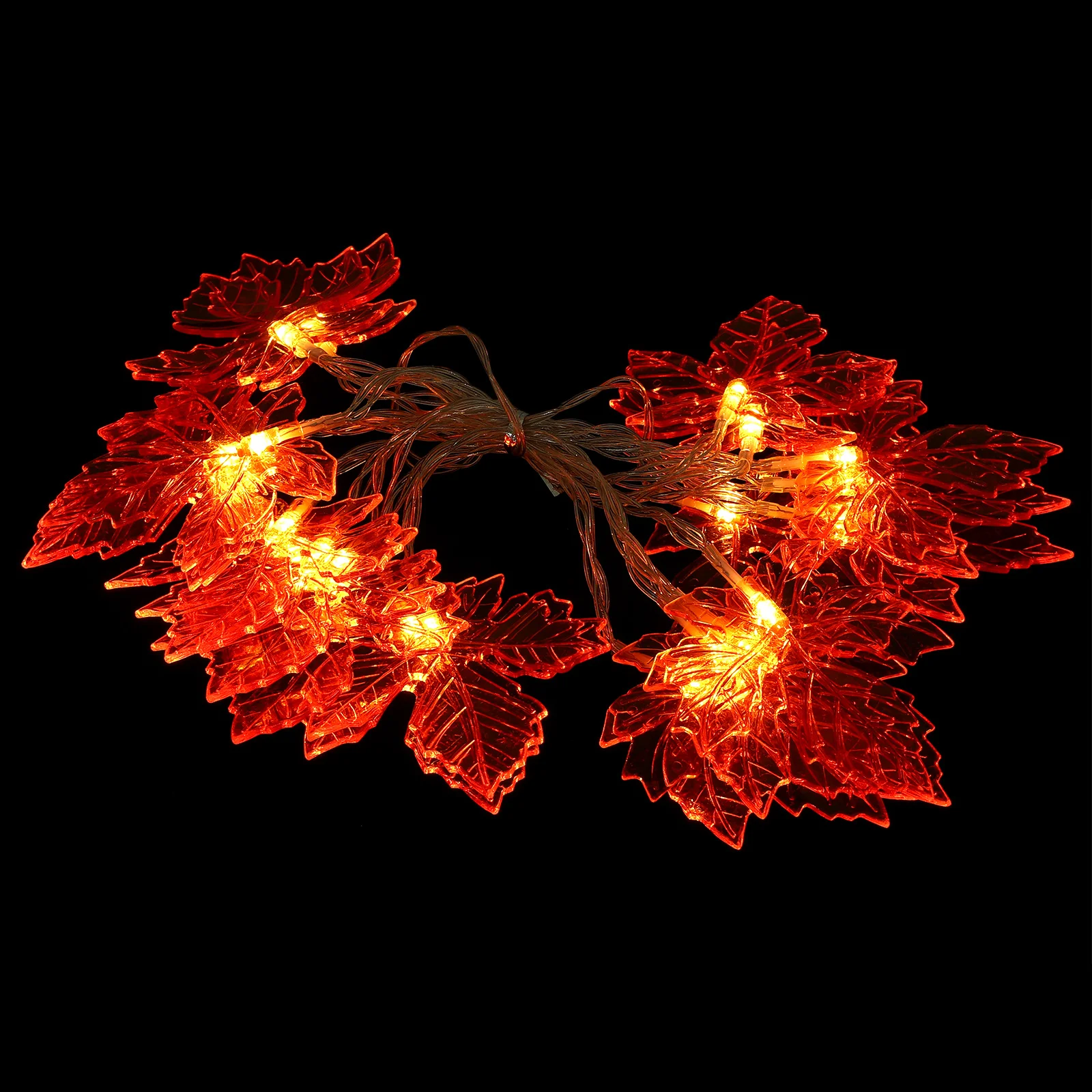 ไฟประดับรูปใบเมเปิลสีส้ม 1 ชิ้น แบบกล่อง LED สำหรับตกแต่งงานปาร์ตี้กลางแจ้งในเทศกาลฮาโลวีนและวันขอบคุณพระเจ้า