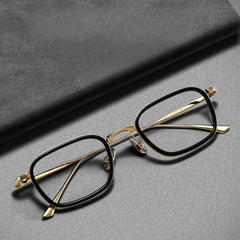 Female Men's Eyeglasses Frame Japan Handmade BRADBURY Rectangle Titunium Optical Glasses Frame Women Prescription Frame Glasses