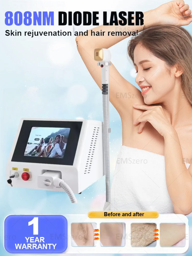 

Portable Hair Removal Machine 808 Diode Laser Hair Removal Machine Designed for Beauty Salon 3 waves 755 808 1064nm