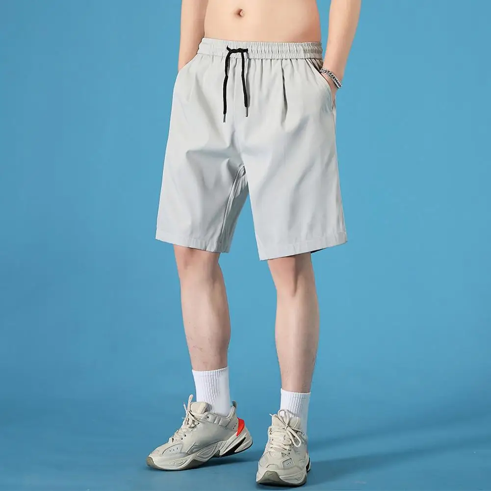 Adjustable Waist Shorts Men's Adjustable Drawstring Summer Shorts with Pockets Breathable Elastic Waist Sports for Comfort