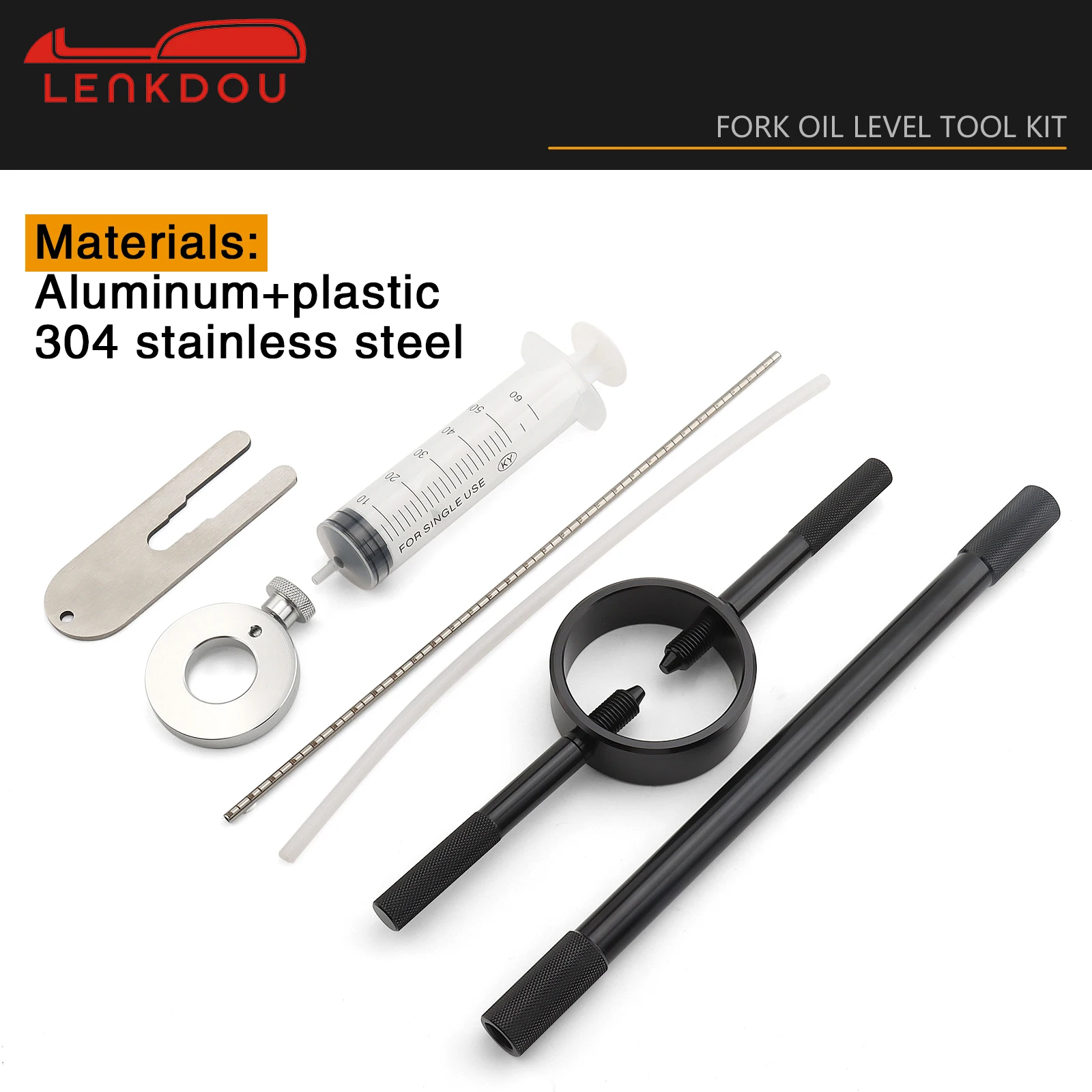 Motorcycle Fork Service Tool Kit 3PCS Fork Maintenance Tool Set Fork Oil Level Tool Fork Spring Compressor Damper Rod Bleed Tool