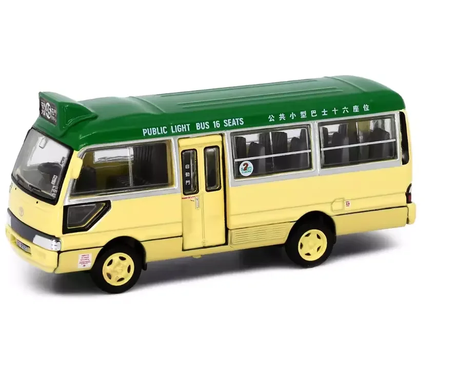 Tiny 1:76 Kauste green minibus 16-seat Tuen Mun Yuen Long alloy car Coaster model Bus Diecast Model Car Collection Limited Editi