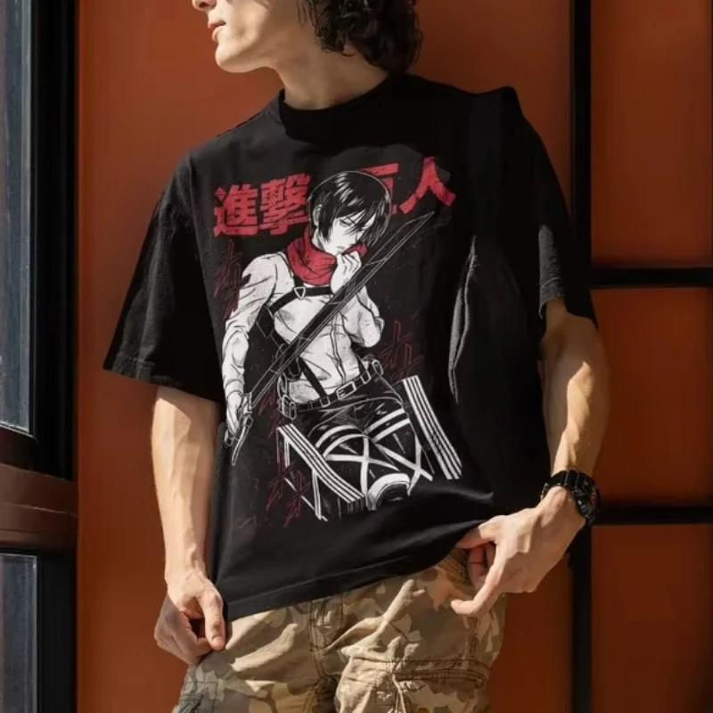 Attack on Titan Anime Shingeki No Kyojin Printed T-shirt Men's and Women's T-shirt Men's Top Sports T-shirt 2026 Summer New Tee