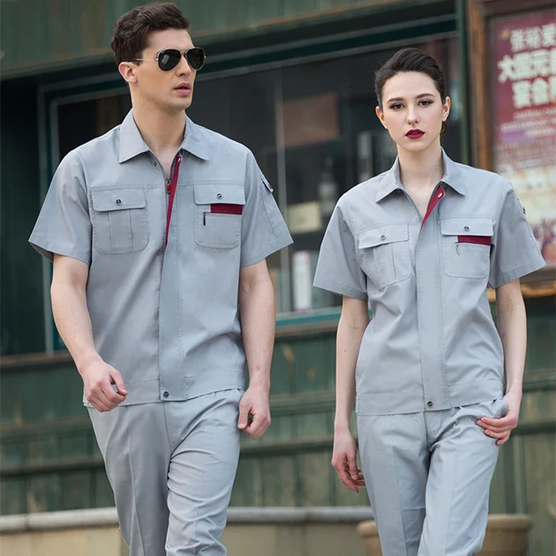 Summer Work Clothing Men Women Auto Repair Workshop Tooling Installation Durable Mechanical Construction Uniform Coveralls4X