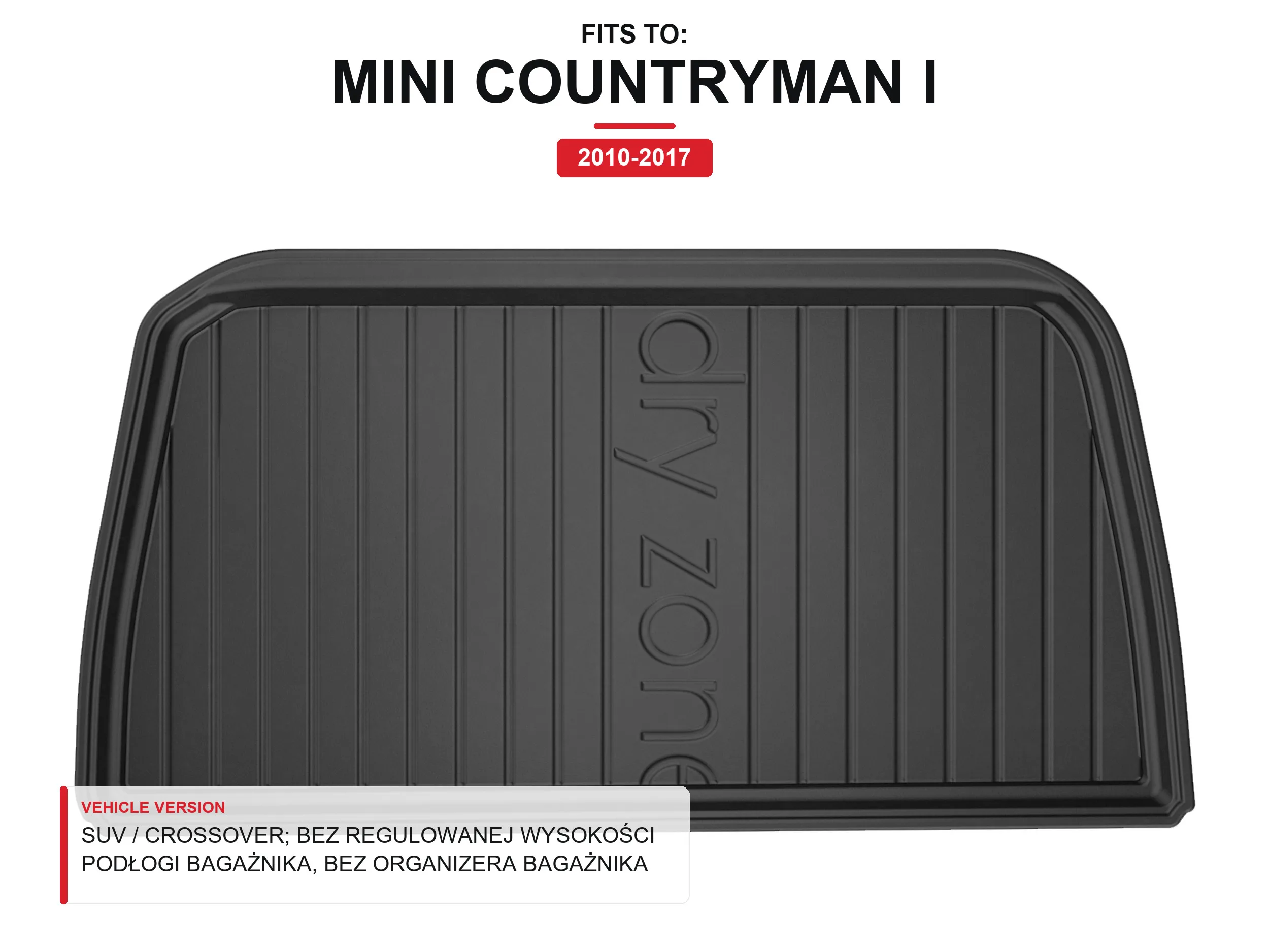 Tpe Dryzone kofferbakmat voor: Mini Countryman I 2010-2017 SUV