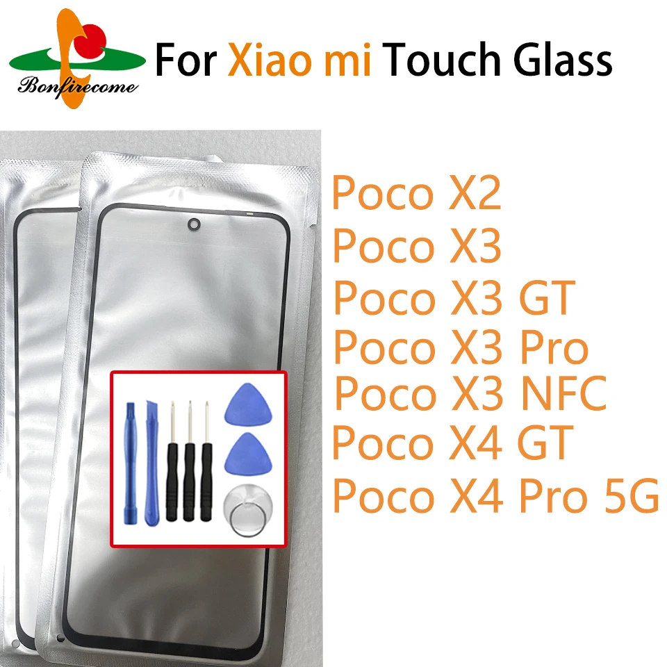 

Touch Front Outer Glass For Xiaomi Poco X2 X4 X3 Pro GT NFC Touch Screen LCD Front Panel Replacement