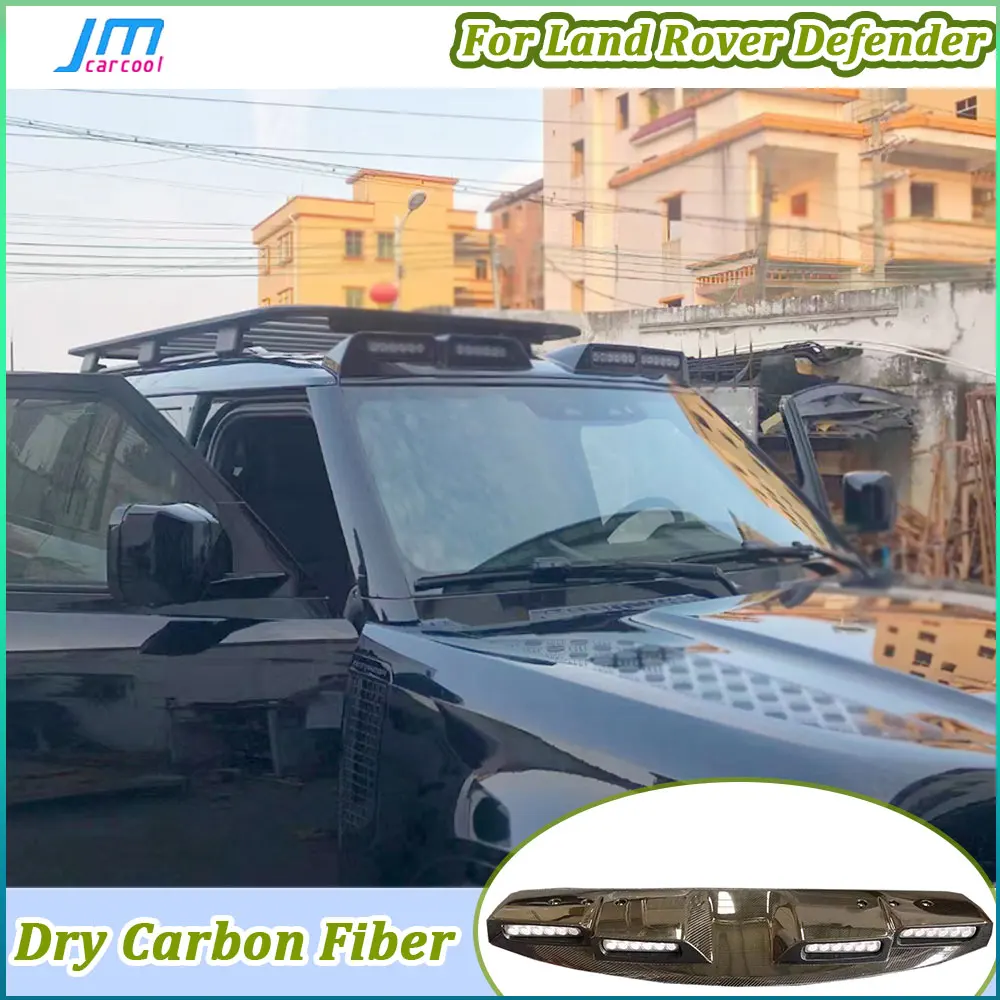 

Roof Lights Top Lights for Land Rover Defender Lights Real Carbon Fiber 4-LENS Rear Roof Spoiler BodyKit Car Accessories FRP