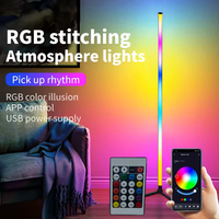 Smart  RGB Corner Floor Lamp with App & Remote Control, Dimmable LED Mood Light for Gaming Living Room Bedroom