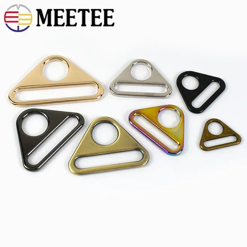 Meetee 스트랩 웨빙용 금속 버클, 조정 벨트 버클 걸쇠, 비키니 금속 링, DIY 가방 하드웨어 액세서리, 20-50mm, 10 개