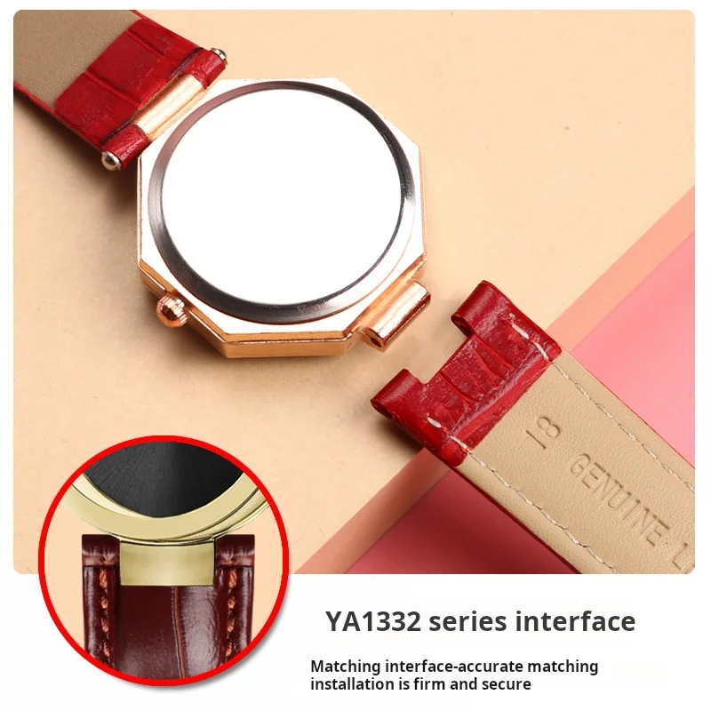 16 20 22mm pulseira de relógio de couro côncavo para gc ya1332 1333 1335 masculino feminino couro macio preto vermelho branco azul pulseira acessório