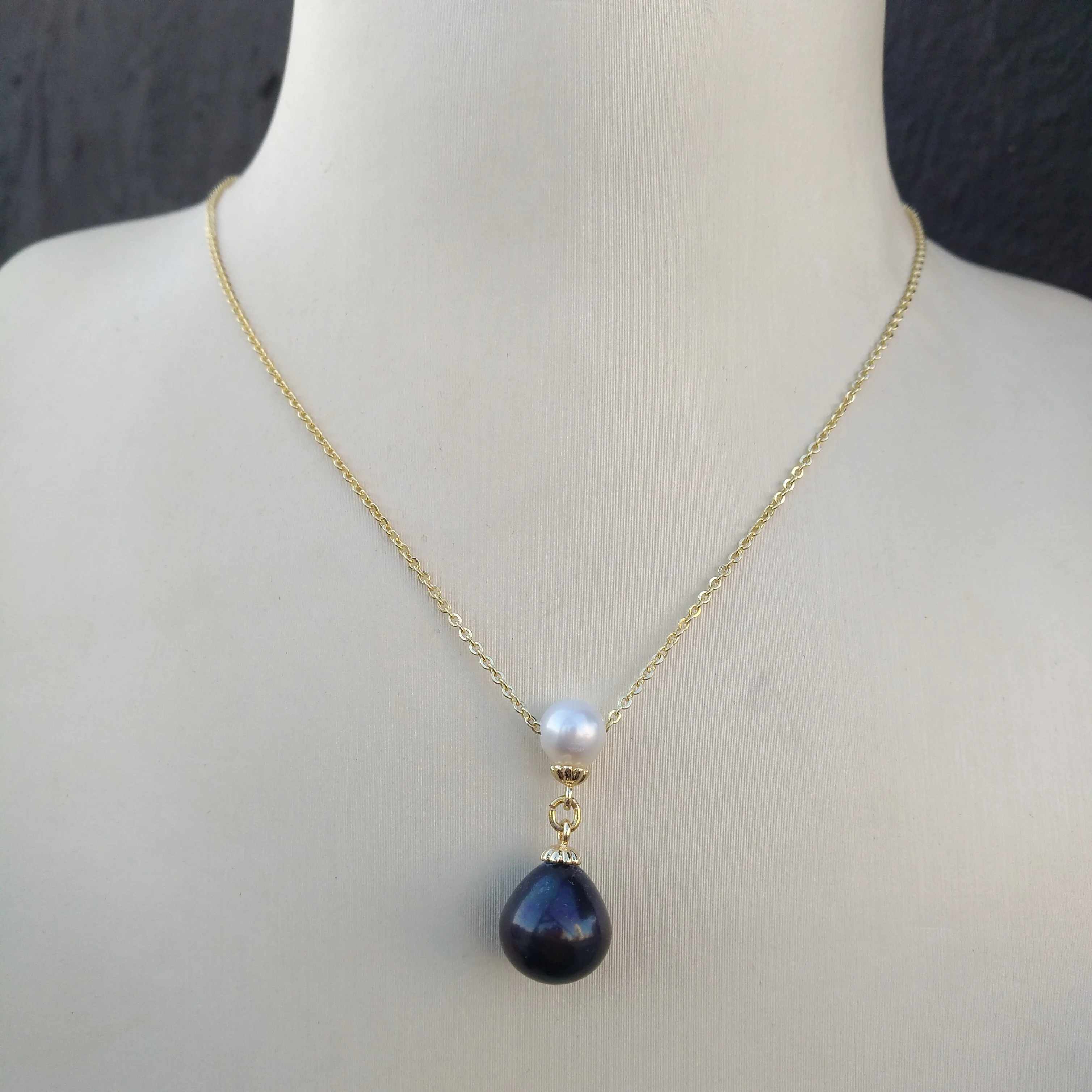 Vintage Popular White Black South Sea Real Natural Pearl Pendant Necklace Apply Any Occasion