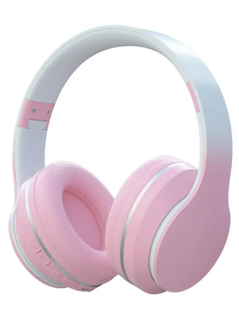 Macaron Gradient Bluetooth Noise Cancelling Headphones With Microphone Cute Kids Gaming Headset Travel Music Gift
