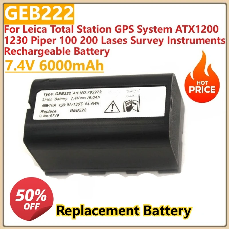 

New GEB222 Battery For Leica Total Station GPS System ATX1200 1230 Piper 100 200 Lases Survey Instruments Rechargeable Battery