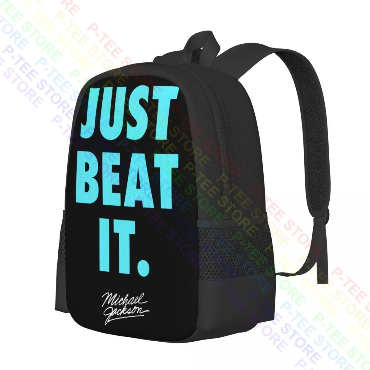 Michael Jackson Just Beat It TextBackpack Large Capacity Portable Outdoor Running