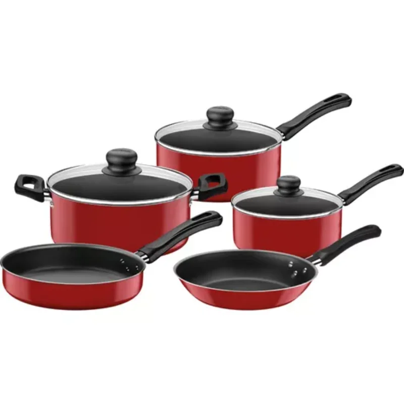 

Aluminum Red Cookware 5Pc Baking Cookware and Fryers