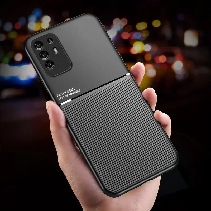 For Oppo A74 A95 4G Luxury Leather Texure Phone Case For A94 A95 5G Drop Shockproof Magnetic Plate Holder Protect Shell Cover