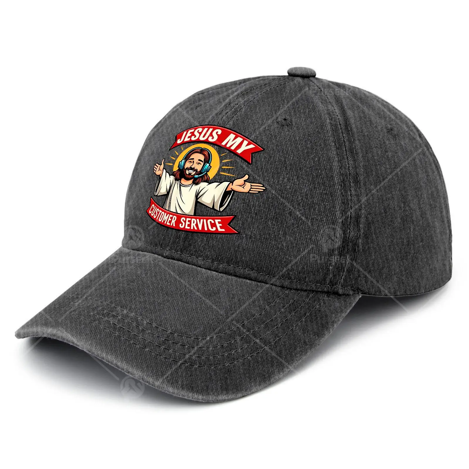 Unisex Trendy Washed Baseball Featuring a Graphic of And Customer Service Themes