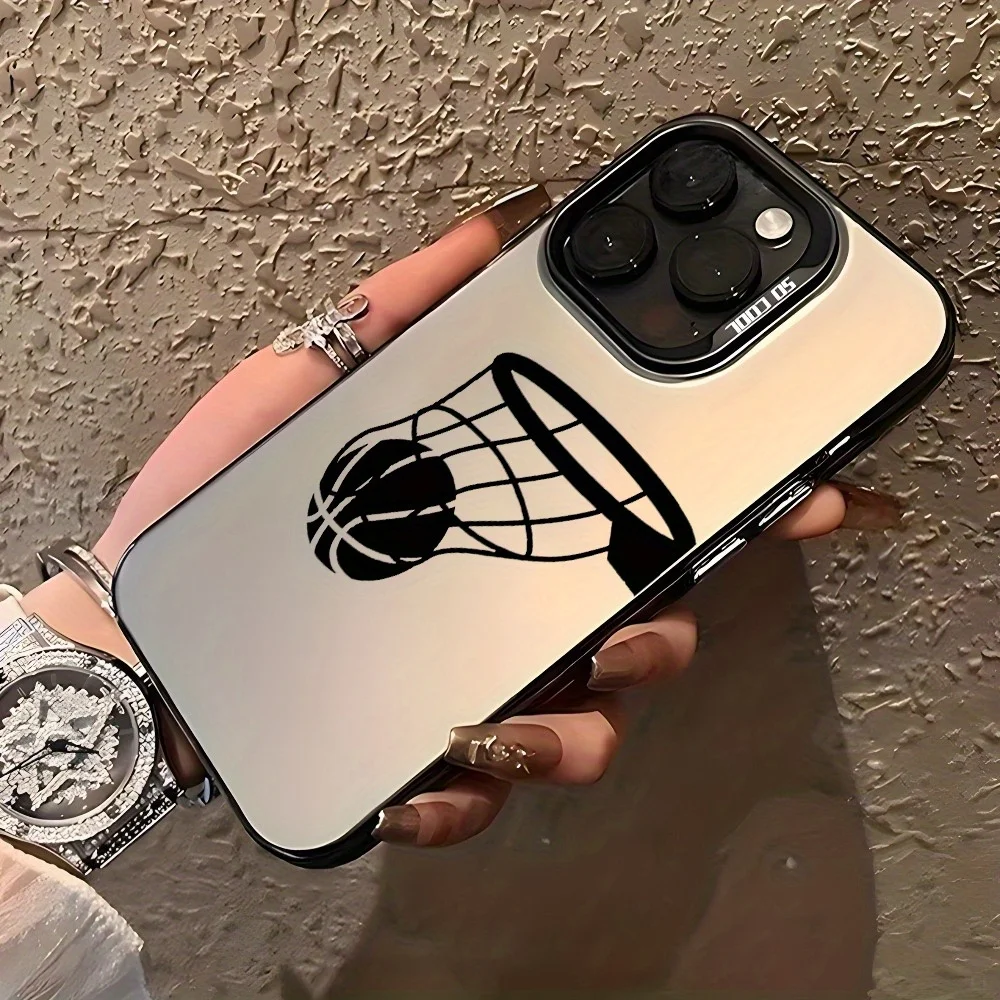 

Basketball stand phone case for iPhone 16 15 14 13 12 11 Pro/ Max/Plus shock-proof rear cover anti-fingerprint