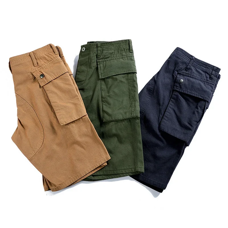 Okonkwo American P44 Military Medium Pants Tooling Pocket Engineer Men's Multi Bag Shorts Outdoor Fitness Hiking Camping Clo