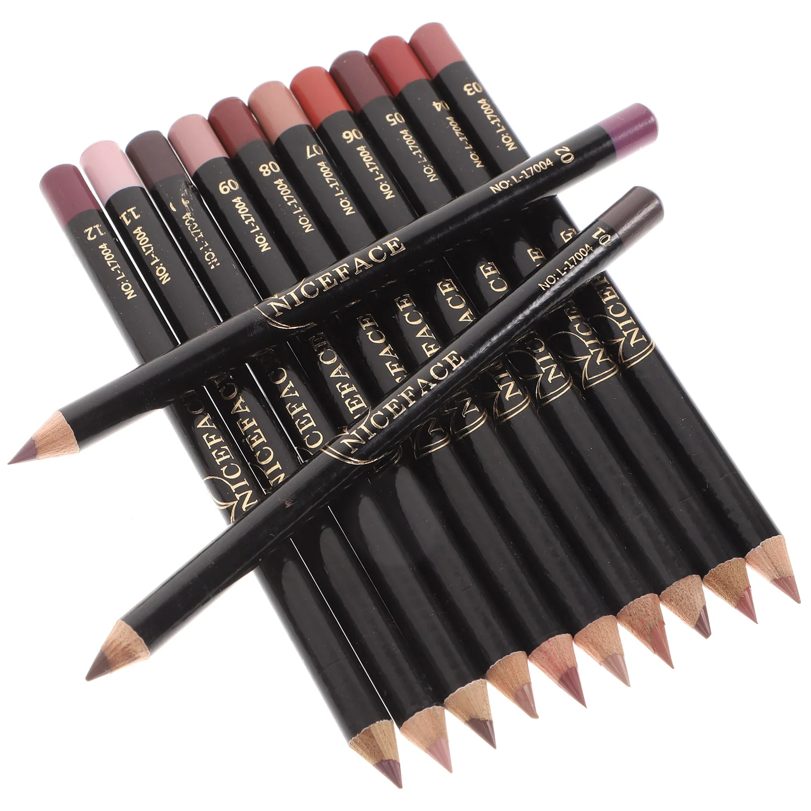 12 Pcs Lip Liner for Women Shaping Pencil Makeup Filling Set Pencils Wooden Bamboo Lady